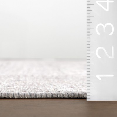 Gray Rectangular Washable Stain-Resistant Synthetic Area Rug