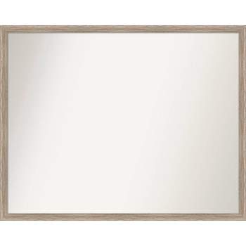 29" x 23" Non-Beveled Hardwood Wedge Whitewash Wood Wall Mirror - Amanti Art