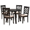 Baxton Studio Thea Modern Beige Fabric and Dark Brown Finished Wood 5-Piece Dining Set - 2 of 4