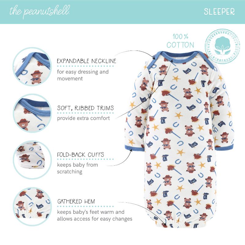 The Peanutshell Yellowstone 16-Piece Newborn Baby Layette Gift Set in Blue/Red, 0-3 Months, 5 of 8