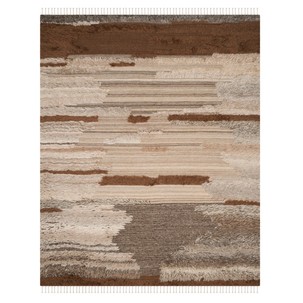 Gray/Brown Camouflage Knotted Area Rug 9'x12' - Safavieh