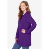 Woman Within Plus Size Cotton Cable Knit Cardigan Sweater - 4 of 4