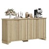 Fluted Buffet Sideboard with Storage, Kitchen Storage Cabinet with Adjustable Shelves - 2 of 4