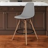 HomeRoots 28" Gray And Brown Heavy Duty Plastic And Solid Wood Counter Height Bar Chair - 2 of 4