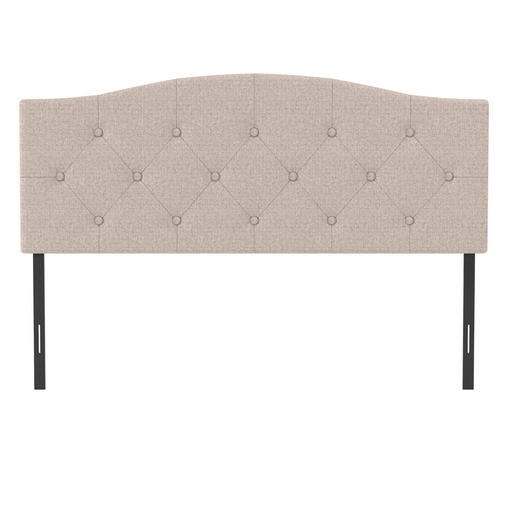Photos - Bed Frame Full/Queen Provence Upholstered Arch Adjustable Tufted Headboard Linen Fab