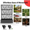 Metal Planter Box with Trellis, Galvanized Privacy Screen with Wheels, Planter Box with Drainage Hole for Plants, Standing Growing Bed - 3 of 4