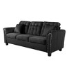 DOMETOUR 85.4 Inch Flare Arm Sofa for Living Room Bedroom Apartment, Modern Upholstered Couch with 2 Pillows - 3 of 4