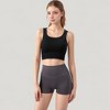 Anna-Kaci Active Women's Ribbed Seamless Sports Bra with Scoop Neck and Wide Straps - 2 of 4