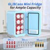 YASHE Mini Fridge, 6 Liter/8 Can 110V AC/DC Portable Thermoelectric Cooler Refrigerators for Bedroom, Skincare, Beverage, Office, Dorm Room and Car - 2 of 4