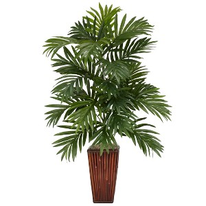 Nearly Natural Areca Palm with Bamboo Vase Artificial Plant - 1 of 3