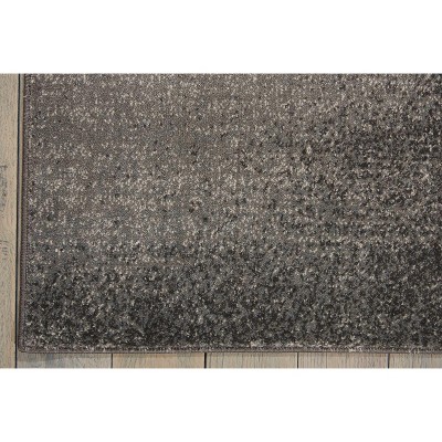 Gray Floral Synthetic Rectangular Stain-Resistant Rug, 5'3" x 7'3"