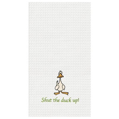 C&F Home Shut the Duck Up! Waffle Weave Cotton Kitchen Towel