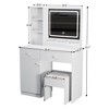 FONTOI 35.4"W Fashion Vanity Desk with Mirror and Chair and Drawers for Woman Makeup and Dressing Room Bedroom, White, 35.43"*15.75"*51.97" - 3 of 4