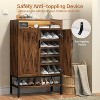 7-Tiers Shoe Storage Cabinet for Entryway, Shoe Rack Organizer Cabinet with Doors and Adjustable Shelves Living Room, Bedroom, Hallway - 3 of 4