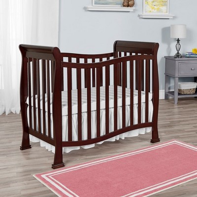 Espresso Pine 4-in-1 Convertible Mini Crib with Adjustable Mattress
