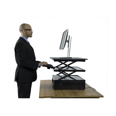 Uncaged Ergonomics Electric CHANGEdesk Adjustable Height Standing Desk Conversion Black (CDE) 