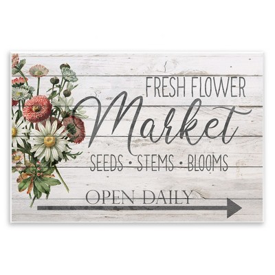 Stupell Industries Planked Style Fresh Flower Market, 19" x 13"