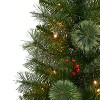 Puleo Set of 2 Artificial Cashmere Pre-Lit Battery-Operated Potted Christmas Trees with Berries - 4 of 4
