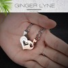 Interlocking Heart Necklace Set for Couples Love Devotion Stainless Steel Ginger Lyne Collection - 4 of 4