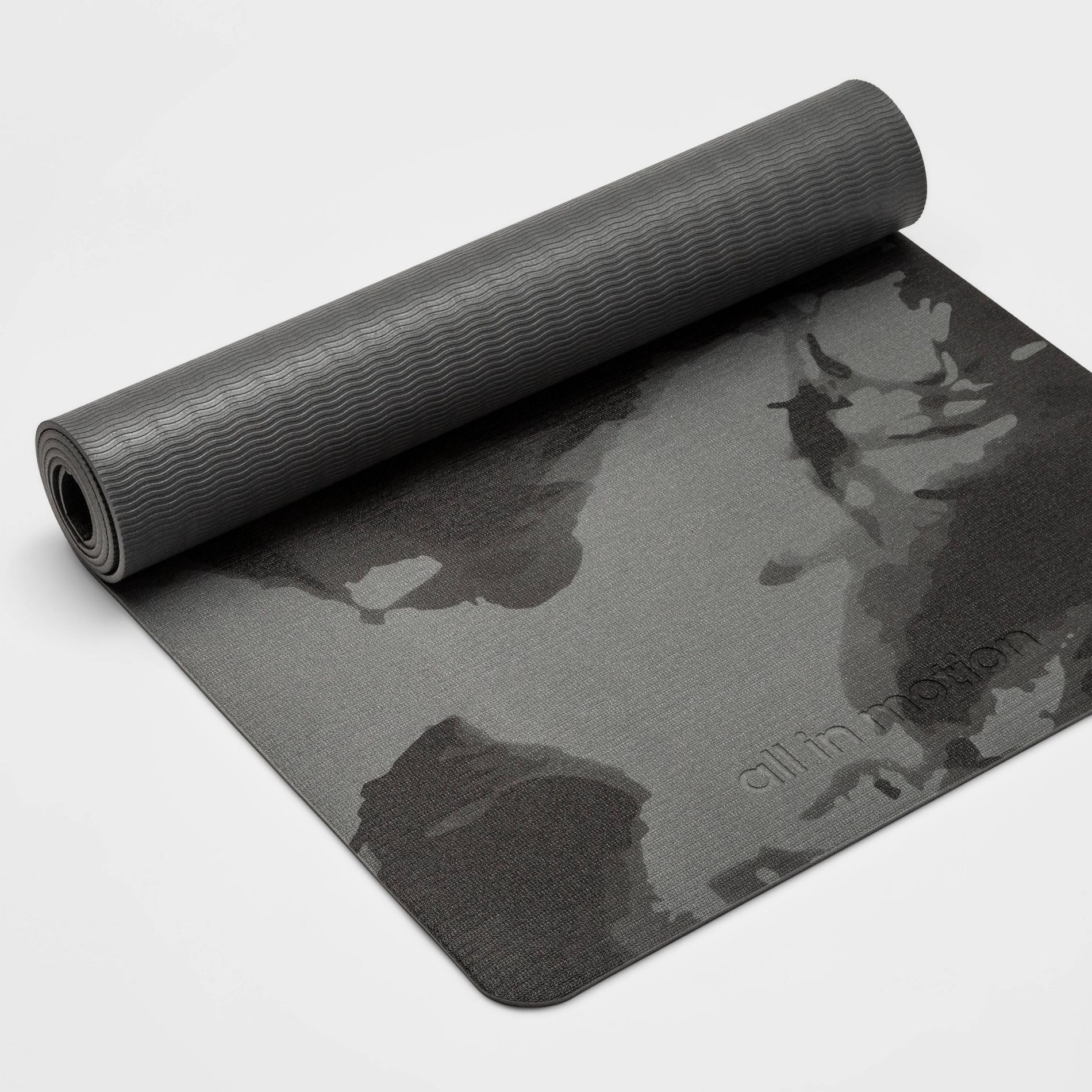 Swirl Print Yoga Mat 5mm Gray - All In Motion™: PVC Material, Low Tack Grip
