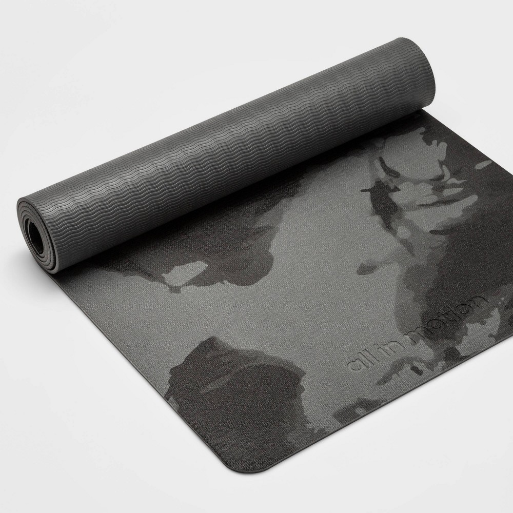 Photos - Yoga Swirl Print  Mat 5mm Gray - All In Motion™