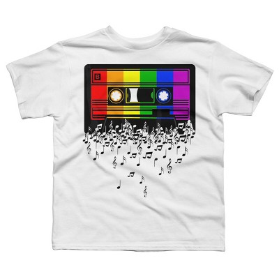 Design By Humans Pride Rainbow Flag Music Note Cassette By Avocato T-Shirt