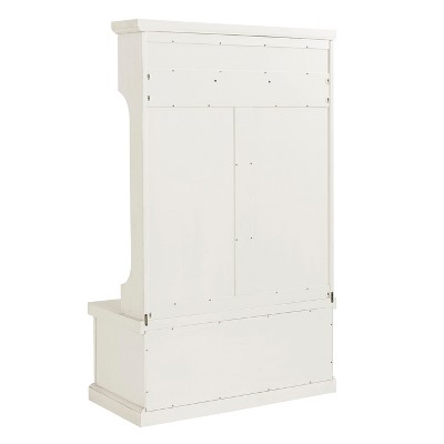 Seaside Solid Hardwood & Veneer Hall Tree in Distressed White