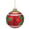 Northlight 4" Red Glittered Holly Berries Glass Christmas Ornament - 2 of 4