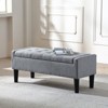 Pinmoco 42" Linen Storage Bench, Tufted Upholstered Entryway Bench with Safety Hinge for Bedroom and Living Room - 2 of 4