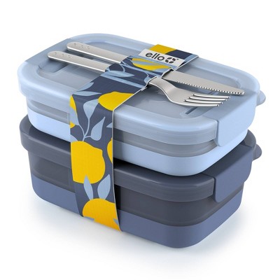 Ello 2pk Plastic Lunch Stack Food Storage Container