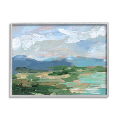Stupell Industries Modern Brushed Cloudy Landscape Framed Giclee Art