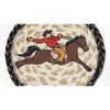Earth Rugs Bucking Cowboy Round Coaster – 7" Braided Jute Mat with Western Rodeo Rider Silhouette in Rustic Tan & Brown Tones - 3 of 3