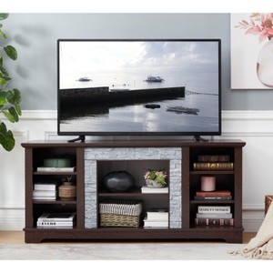 CAVINAS Mantel Stone TV Stand Modern Entertainment Console with Open Storage Space for TVs up to 70 Inches - 1 of 4