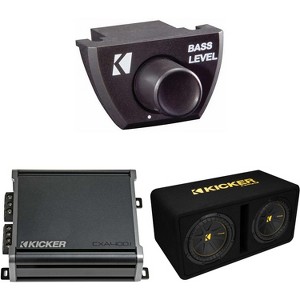 Kicker Dual 10 Inch Comp Bass Package 50DCWC102 with CXA4001, Bass Knob Bundle - 1 of 4