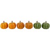 Northlight Fall Harvest Boxed Pumpkin Thanksgiving Decorations - Orange and Green - Set of 6 - 3 of 4