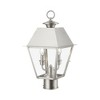 Livex Lighting Wentworth 2 - Light Post Light in  Brushed Nickel - 3 of 4