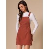 INSPIRE CHIC Women's Adjustable Strap Pinafore Bib Corduroy Overalls Floral Dress - 2 of 4