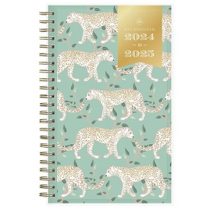 Day Designer 2024-25 Weekly/Monthly Planner 8"x5" Wirebound Jungle Cat: Adult Stationery, July-June, Green, 5x8" - 1 of 4