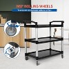 GustoWave 3-Tier Commercial Multifunctional Service Cart with Wheels for Kitchen Bar Office - 4 of 4