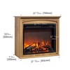 NAYSAYE Indoor Fireplace Media Cabinet Modern Entertainment Center for Living Room, Brown, 27.91"*7.87"*23.62" - 3 of 4
