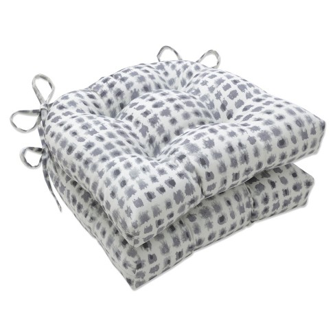 Gray and best sale white chair cushions