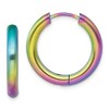 Chisel Stainless Steel Brushed Rainbow IP-plated 3.5mm Hinged Hoop Earrings - 2 of 4