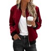 Zeagoo Women's Bomber Jacket Casual Coat Zip Up Spring Fall Clothes with Pockets - 3 of 4
