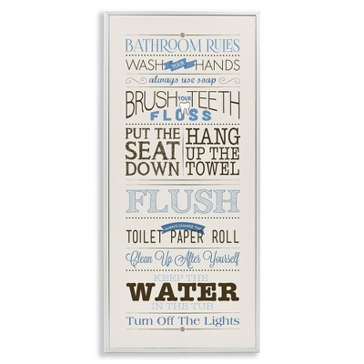 Stupell Industries Bathroom Rules Vintage List, 10" x 24"