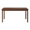 Gulches Contemporary Slat-Top Acacia Wood Outdoor Dining Table, Dark Brown - 2 of 4
