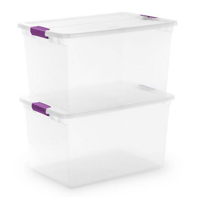 Sterilite 66 Quart Clear Plastic Latching Handle Storage Container Tote, 4 of 7