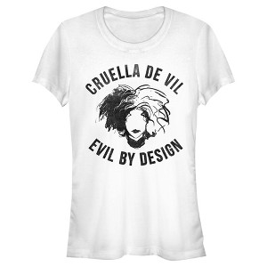 Juniors Womens Cruella Evil By Design Sketch T-Shirt - 1 of 4