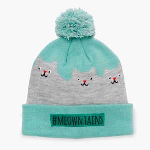 Turtle Fur #meowntains Pom Beanie - Girls Cat Winter Hat - 1 of 3