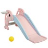 VYNXARIA 2-in-1 Pink Self - Standing Extra - Long Toddler Slide with Basketball Hoop and Ball - 3 of 4