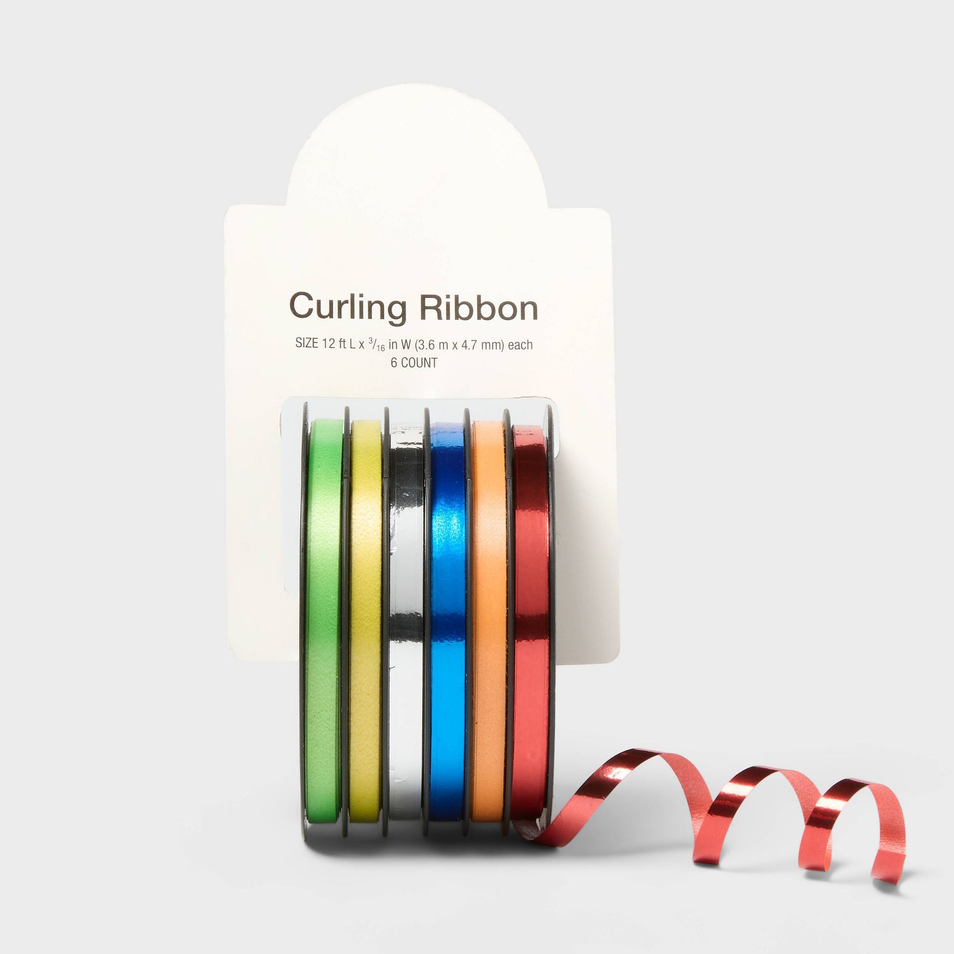 4pk 0.2"x18' End Channel Curl Ribbon Multicolor - Spritz™